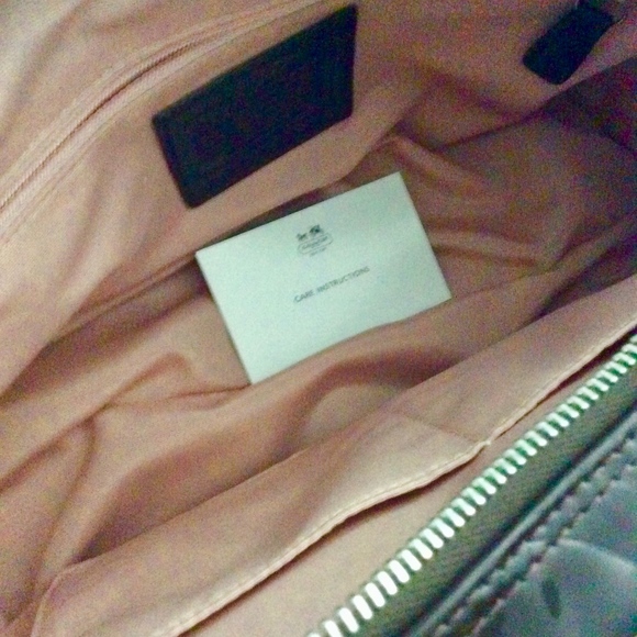 Coach Peyton Brown Patent Satchel Camel Leather Trim NEW - Picture 3 of 7